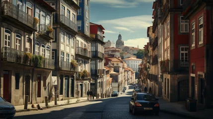 Rolgordijnen Photographs of the Porto street landscape. .. © Cybonix