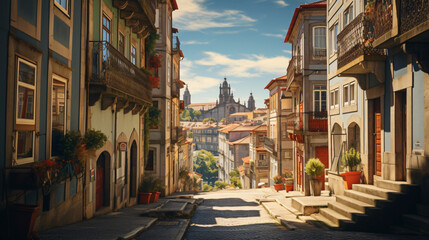 Fototapeta na wymiar Photographs of the Porto street landscape. ..