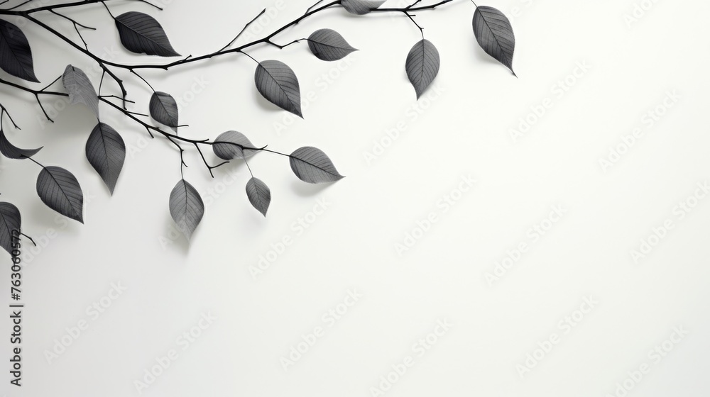 Poster Close-up of a branch with leaves, suitable for various design projects