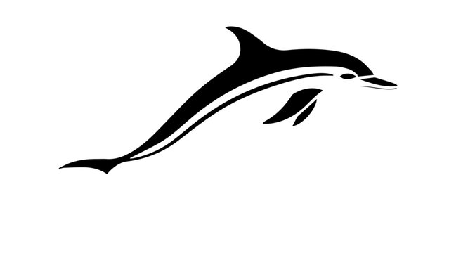 recommend clip art: silhouette of a dolphin in vector