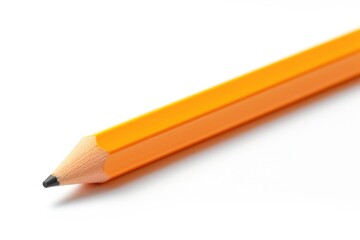 Close-up of a pencil on a white background. Ideal for educational and office-related designs - obrazy, fototapety, plakaty