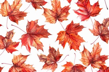 Naklejka na ściany i meble Colorful autumn leaves on a white background. Suitable for fall season designs