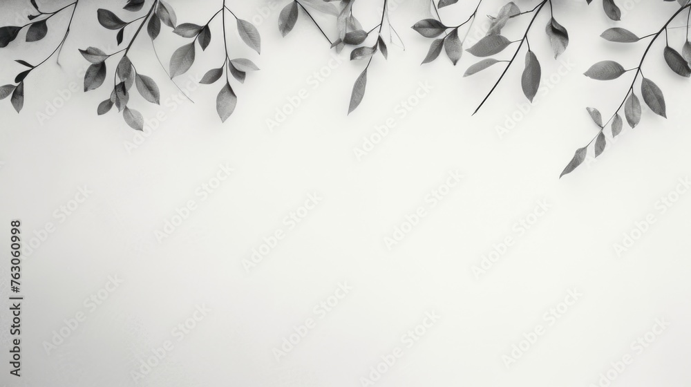 Poster Monochromatic image of a tree branch. Suitable for nature themes