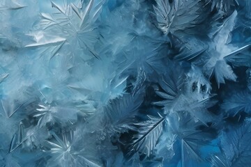 Abstract blue frozen background of ice. Winter texture Generative AI
