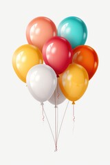 Colorful balloons floating in the air, suitable for celebrations and events