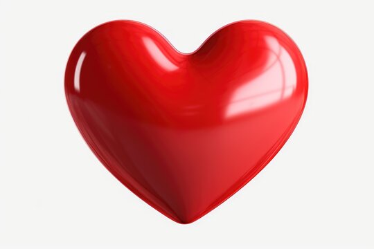A vibrant red heart shape on a clean white background. Perfect for Valentine's Day designs