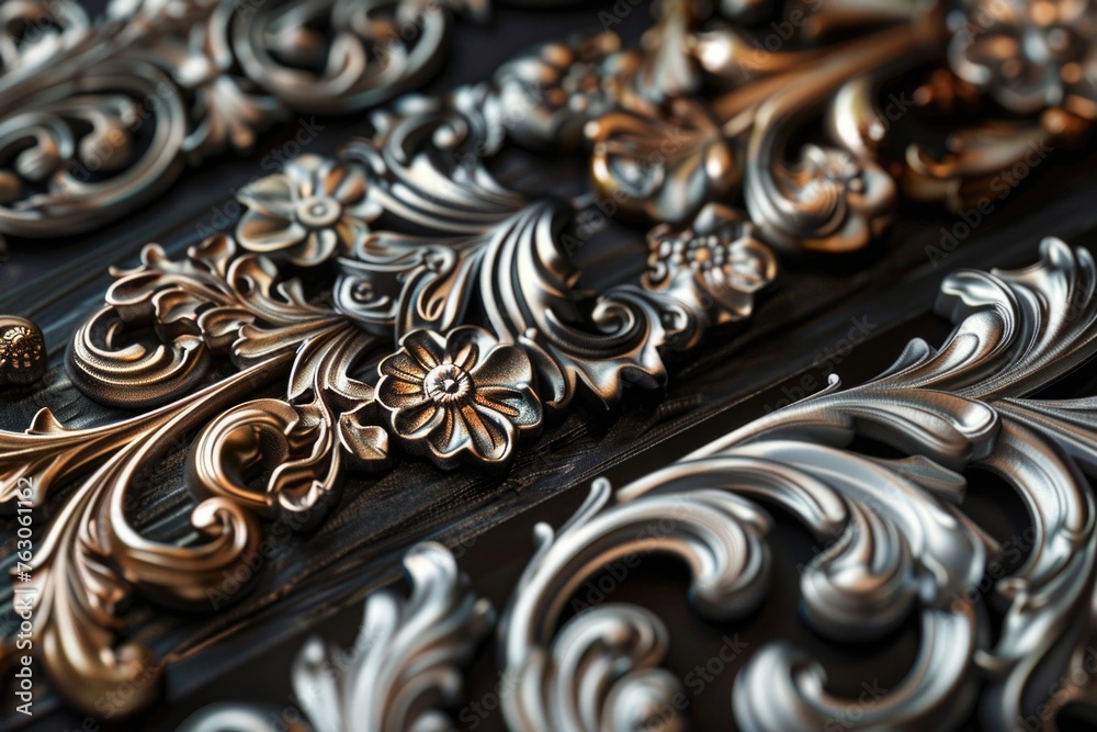 Fototapete a close-up view of a decorative metal object. suitable for various design projects