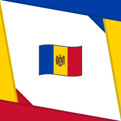 Moldova Flag Abstract Background Design Template. Moldova Independence Day Banner Social Media Post. Moldova Independence Day
