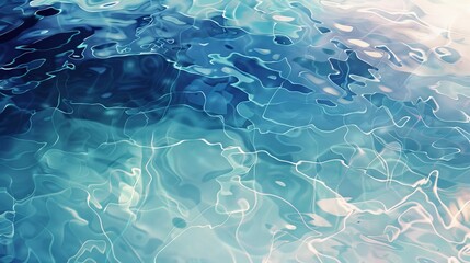 Transparent water illustration with hand-painted details by Vita, digital painting - obrazy, fototapety, plakaty