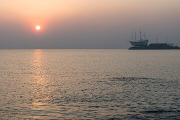 View of the sunrise at the seaside