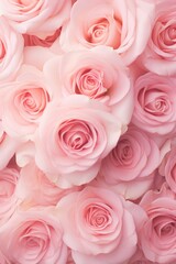 Pink roses arranged on a table, perfect for home decor or event planning