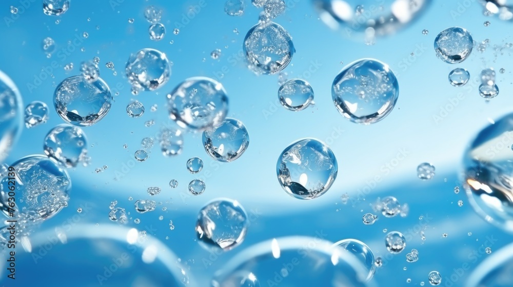 Poster Colorful bubbles floating in the air, perfect for adding a whimsical touch to any design project