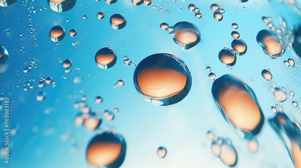 Poster Colorful bubbles floating in the air, perfect for adding a playful touch to any design project