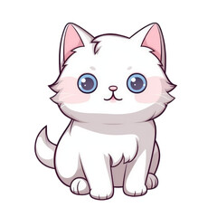 isolated cute cat cartoon character transparent background
