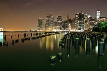 Stunning view of lower Manhattan Skyline from Brooklyn, United States of America.