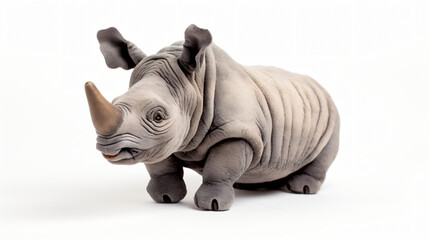Rhinoceros Soft toy on a white background