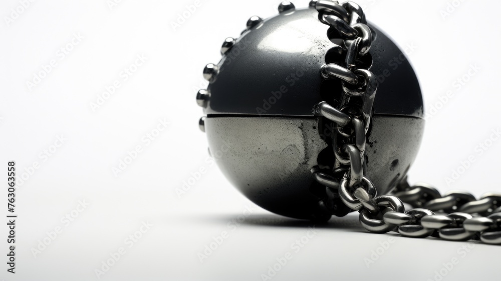 Poster Metal ball with chain, versatile image for various concepts