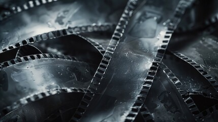 Close up of a film strip, suitable for media and entertainment concepts - obrazy, fototapety, plakaty