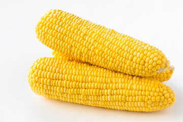 close up fresh corn on white background