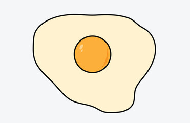 Fried egg breakfast cartoon icon isolated. Flat omelet meal yolk logo shape symbol design 3 4 5
