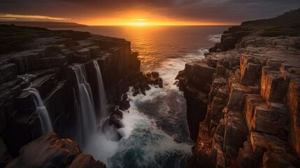 waterfall in the morning