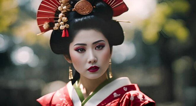 Portrait of a Japanese geisha.