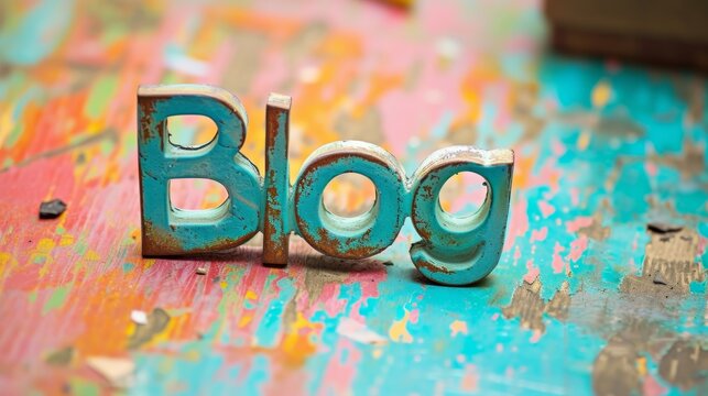 Turquoise Crystal Blog concept creative art poster.