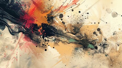 Abstract composition with ink  Beautiful background, texture and colors