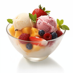 ice cream with fruits
