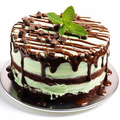 One mint chocolate cake