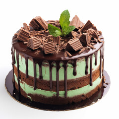 One mint chocolate cake