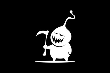 Demon with black background Vector Logo Design