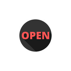Open sign icon isolated on transparent background