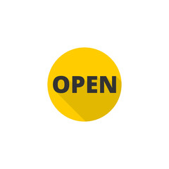 Open sign icon isolated on transparent background