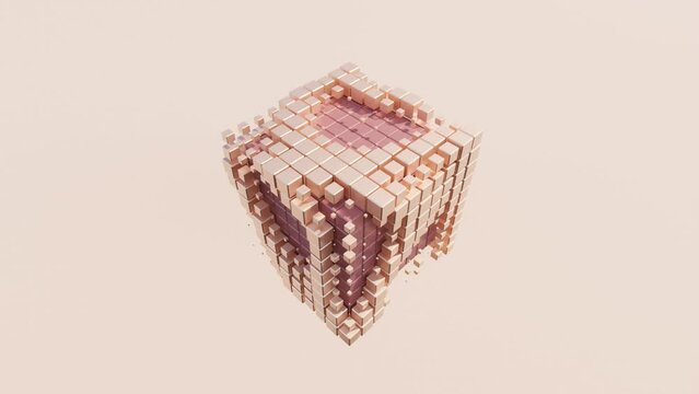 Cubical Matrix Animation: Dynamic Cubes Transforming Surface in 3D Render