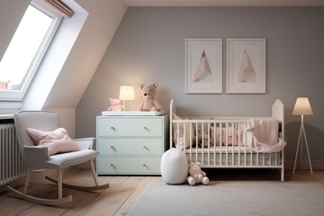 Cozy modern nursery room interior design
