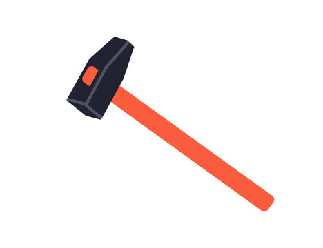 orange handle black hammer tool