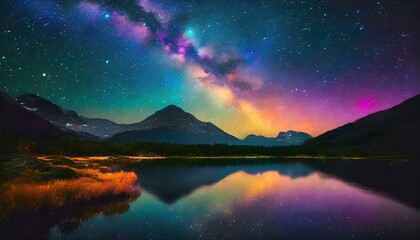 sunset over the lake