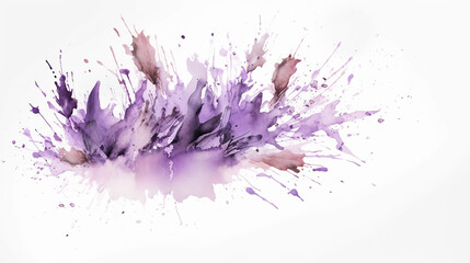 Lavender Watercolor Splash on a White Background