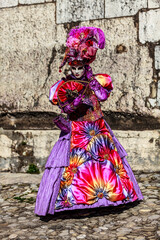 Fototapeta na wymiar Disguised Person - Annecy Venetian Carnival 2014
