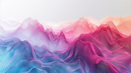 Abstract Digital Waves in Pastel, Suitable for Technology and Design Concepts - obrazy, fototapety, plakaty