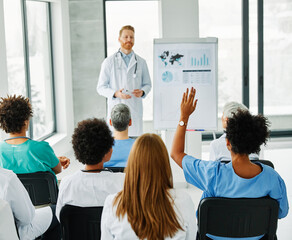 seminar business meeting doctor conference audience presentation education lecture hospital man event training speaker group convention congress speech student - 763072116