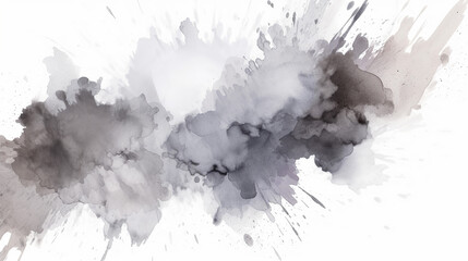 Pastel Gray Watercolor Splash, Isolated on a White Background