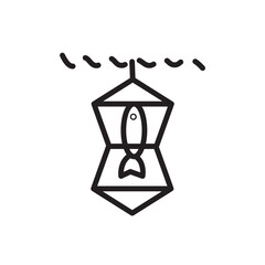 fishing net fish line icon