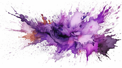 Pastel Purple Watercolor Splash on a White Background