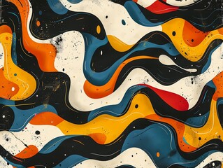 Abstract fluid patterns with organic shapes and flowing lines , tile