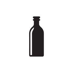 Wine bottle icon. Vector illustration. Isolated on white background.