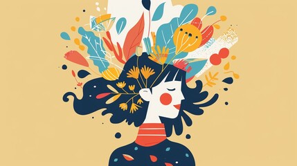Creativity  Inspiration Explore the whimsical side of creativity with a playful 2D flat color illustration depicting the boundless inspiration found in everyday life - obrazy, fototapety, plakaty