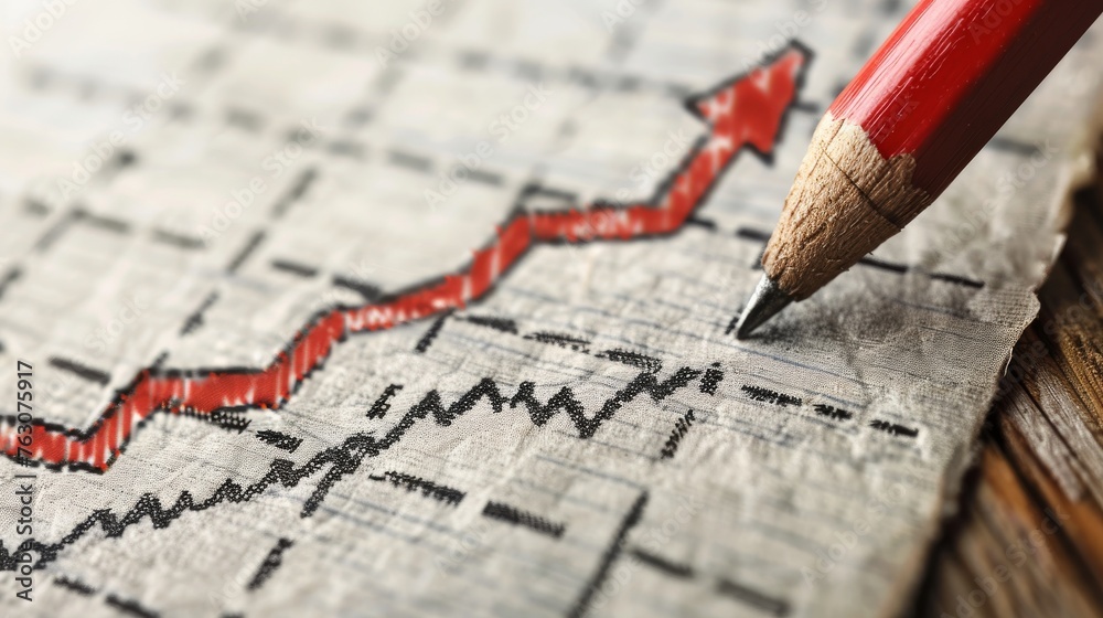 Poster an arrow graph of growth representing corporate future growth in the year 2021 to 2022. the arrows r