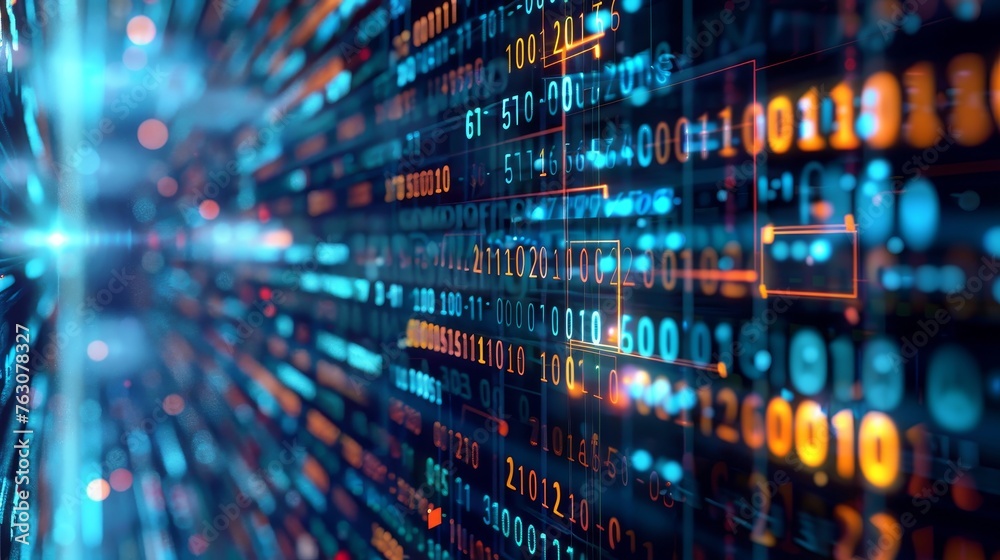 Aufkleber System engineering. Binary code. Programming. Digital transformation concept.